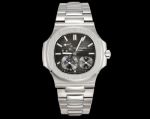 Patek Philippe Nautilus ladies Cal.240PS 40mm Silver Stainless Steel Strap Black Dial Watch